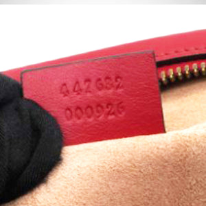 Matelasse GG Marmont Chain Shoulder Bag Hibiscus Red