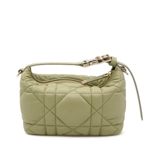 Calfskin Macrocannage Small Diortravel Nomad Pouch Pale Green