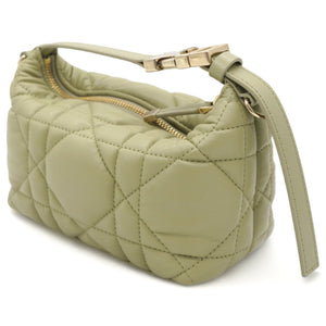 Calfskin Macrocannage Small Diortravel Nomad Pouch Pale Green