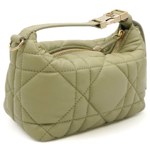 Calfskin Macrocannage Small Diortravel Nomad Pouch Pale Green