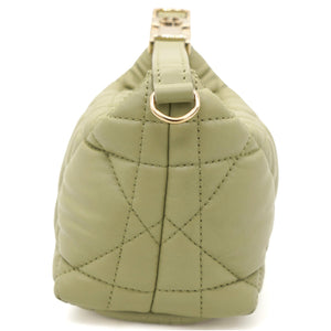 Calfskin Macrocannage Small Diortravel Nomad Pouch Pale Green