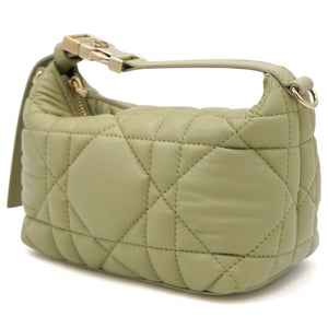 Calfskin Macrocannage Small Diortravel Nomad Pouch Pale Green