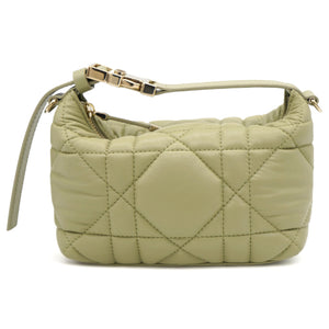 Calfskin Macrocannage Small Diortravel Nomad Pouch Pale Green
