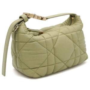 Calfskin Macrocannage Small Diortravel Nomad Pouch Pale Green