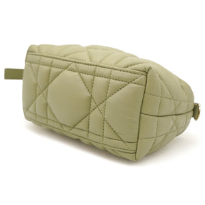 Calfskin Macrocannage Small Diortravel Nomad Pouch Pale Green