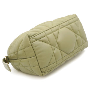Calfskin Macrocannage Small Diortravel Nomad Pouch Pale Green