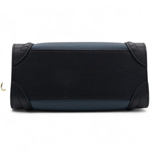 Drummed Leather Nubuck Nano Tri-Color Luggage Milky Blue