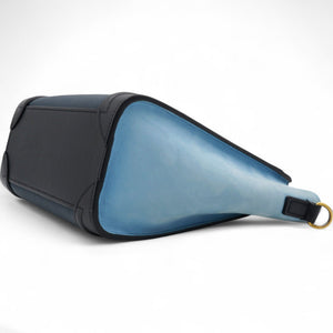 Drummed Leather Nubuck Nano Tri-Color Luggage Milky Blue