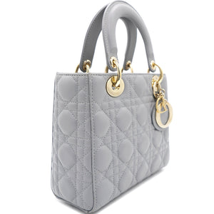 Grey Lambskin Cannage Small Lucky Badges My Lady Dior
