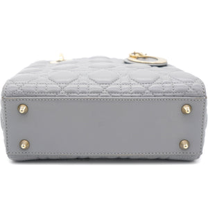 Grey Lambskin Cannage Small Lucky Badges My Lady Dior