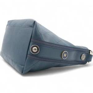 Button Up Hobo Quilted Calfskin with Grosgrain Small Shoulder Bag