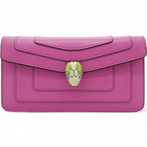 Serpenti Forever Clutch With Chain Leather Pink
