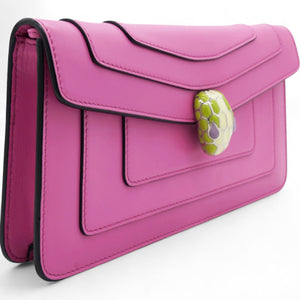 Serpenti Forever Clutch With Chain Leather Pink