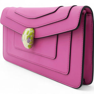 Serpenti Forever Clutch With Chain Leather Pink