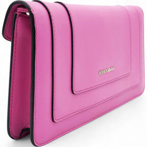 Serpenti Forever Clutch With Chain Leather Pink