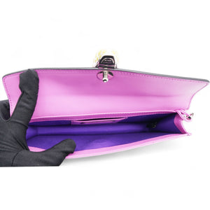 Serpenti Forever Clutch With Chain Leather Pink