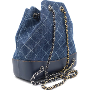 Gabrielle Backpack in Denim/Blue Leather