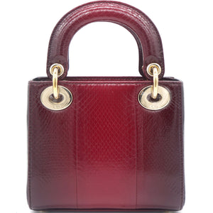 Python Mini Lady Dior Bag Red