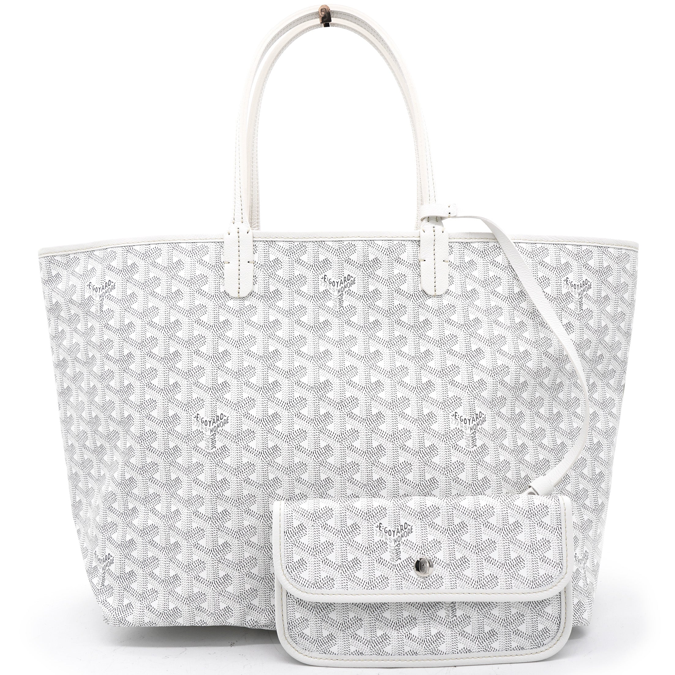White Goyardine Coated Canvas Saint Louis PM Tote