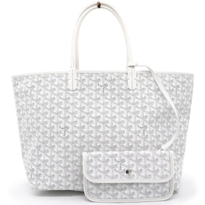 White Goyardine Coated Canvas Saint Louis PM Tote