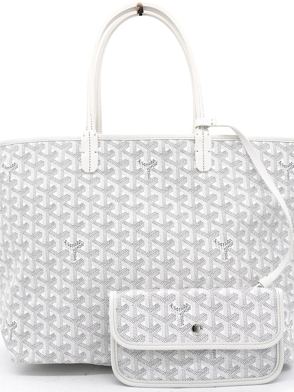 White Goyardine Coated Canvas Saint Louis PM Tote