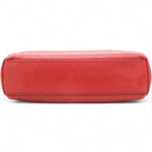 Red Leather Mini Peekaboo Top Handle Bag