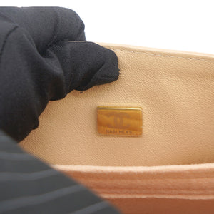 Caviar Quilted Small Classic Double Flap Beige