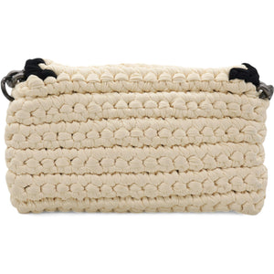 Woven Fabric Single Flap Ivory Black