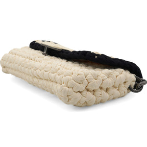 Woven Fabric Single Flap Ivory Black
