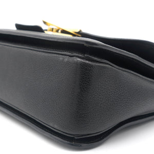 Goatskin Madras Shoulder Bag Black