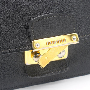 Goatskin Madras Shoulder Bag Black