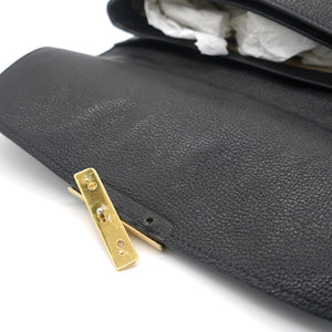 Goatskin Madras Shoulder Bag Black