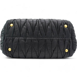 Women's Black Matelassé Tote Bag