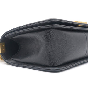 Black Caviar Quilted Old Medium Boy Flap