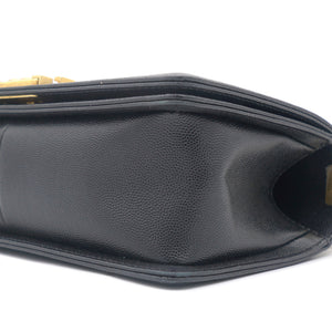 Black Caviar Quilted Old Medium Boy Flap