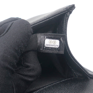 Black Caviar Quilted Old Medium Boy Flap