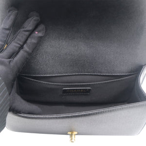 Black Caviar Quilted Old Medium Boy Flap