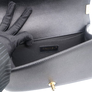 Black Caviar Quilted Old Medium Boy Flap