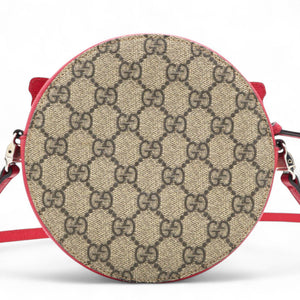 Kids' GG Supreme Rainbow Butterfly Crossbody Bag Beige In Brown Multi