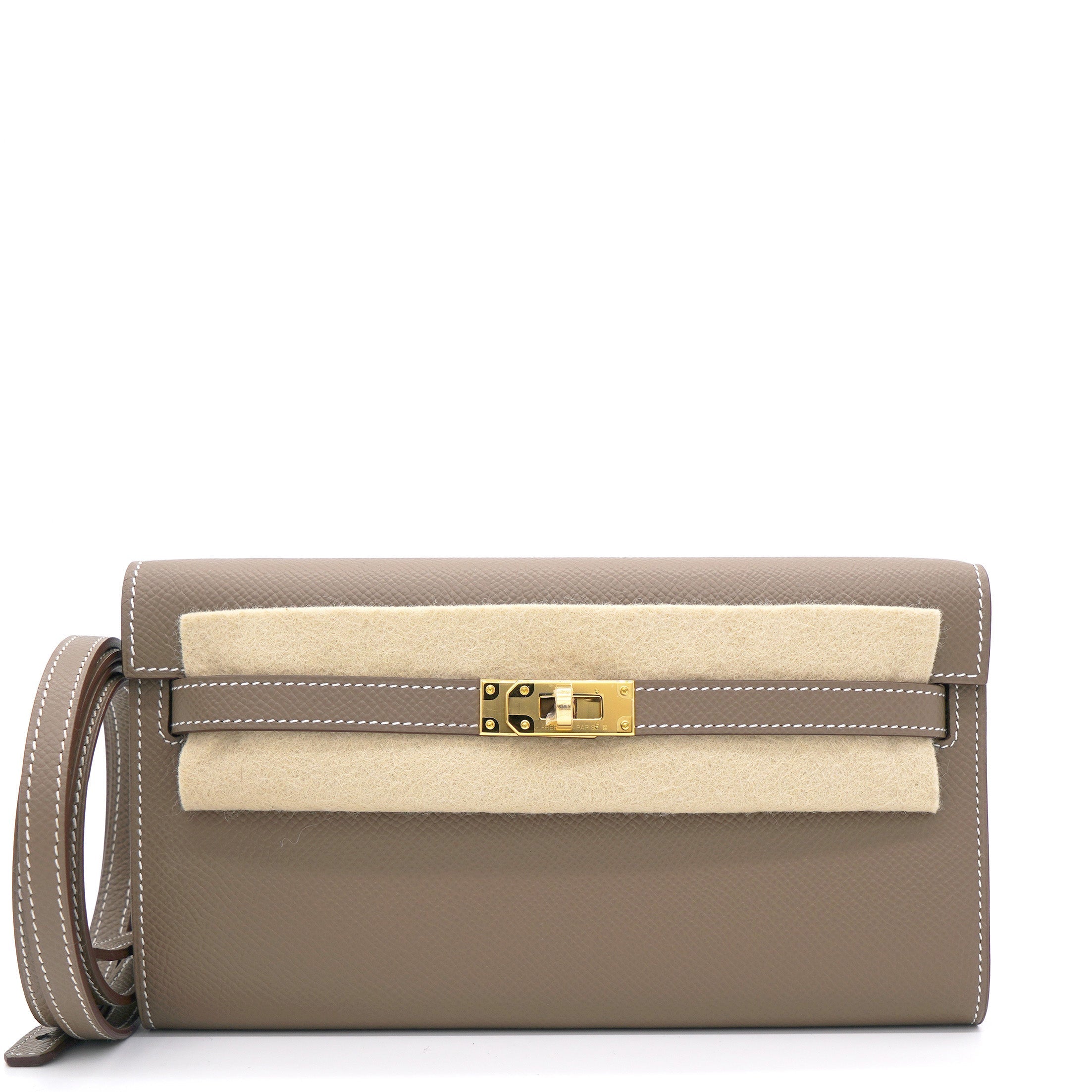 Etoupe Epsom Leather Kelly To Go Wallet Bag