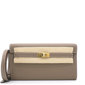 Etoupe Epsom Leather Kelly To Go Wallet Bag