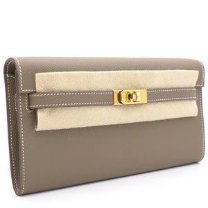 Etoupe Epsom Leather Kelly To Go Wallet Bag