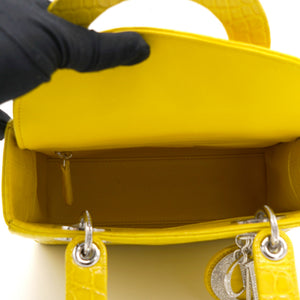 Yellow Alligator Leather Small Lady Dior Tote
