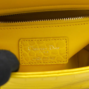 Yellow Alligator Leather Small Lady Dior Tote