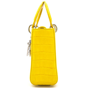 Yellow Alligator Leather Small Lady Dior Tote