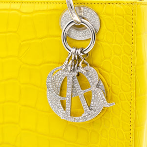 Yellow Alligator Leather Small Lady Dior Tote
