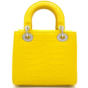 Yellow Alligator Leather Small Lady Dior Tote
