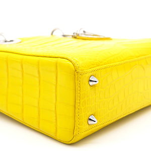 Yellow Alligator Leather Small Lady Dior Tote
