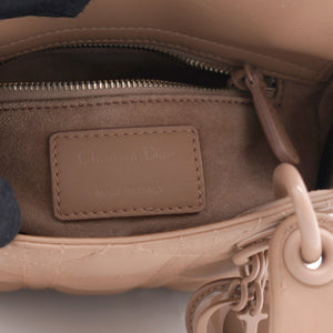 Ultra Matte Calfskin Cannage Mini Lady Dior Light Beige