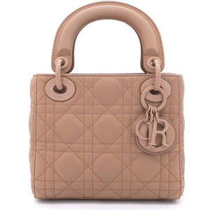 Ultra Matte Calfskin Cannage Mini Lady Dior Light Beige